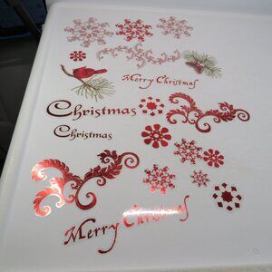 K & Company Dark Red Metallic Acetate w silver backed stickers 1 new 1 opened pk